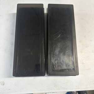 Vintage Plasti Plex Audio Cassette Tape Storage Case Box Black Plastic Lot Of 2